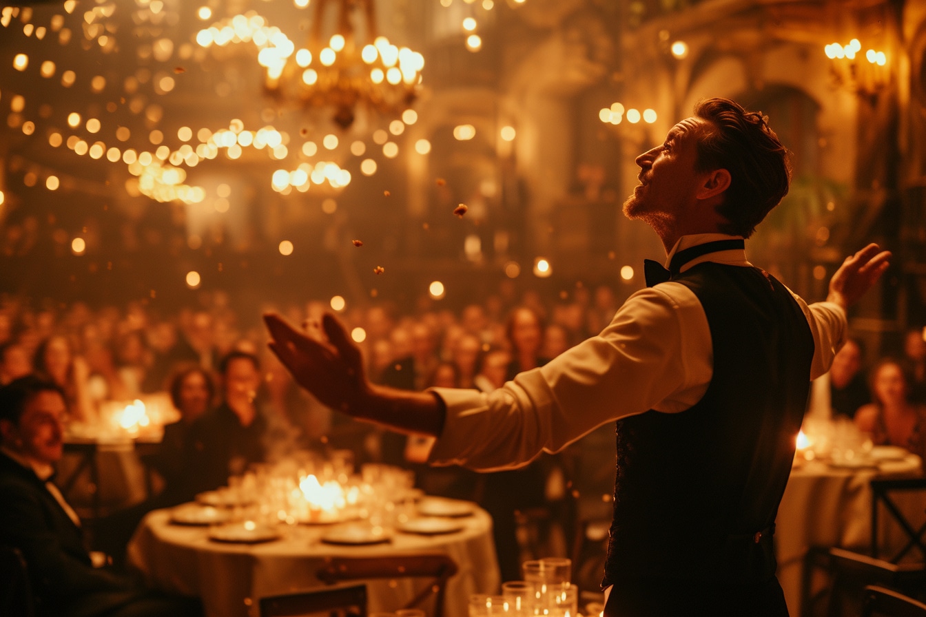 Est-ce que la performance magique doit avoir lieu avant ou après le dîner lors d’un mariage ?