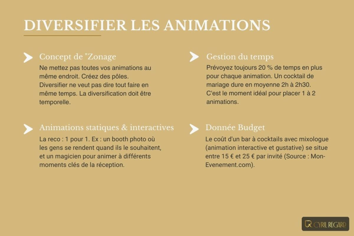 Est-il nécessaire de prévoir plusieurs animations lors d’un mariage